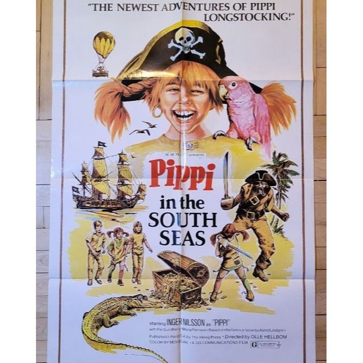 Pippi in the South Seas (1970) Original Movie Poster Folded 27x41 Inger Nilsson