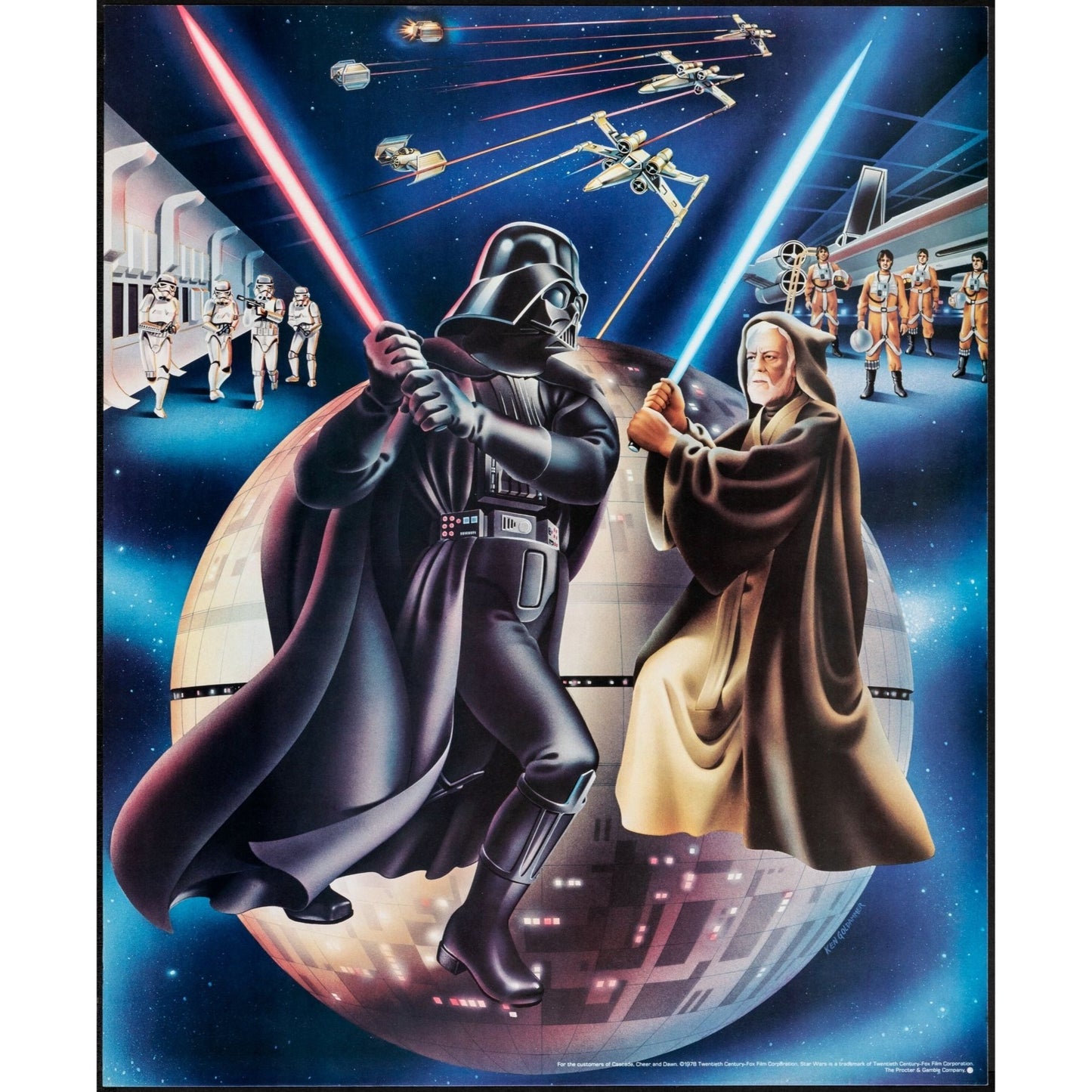 Star Wars Promo Poster Set Proctor & Gamble 1978 18.5"x22.75" Ken Goldammer Art