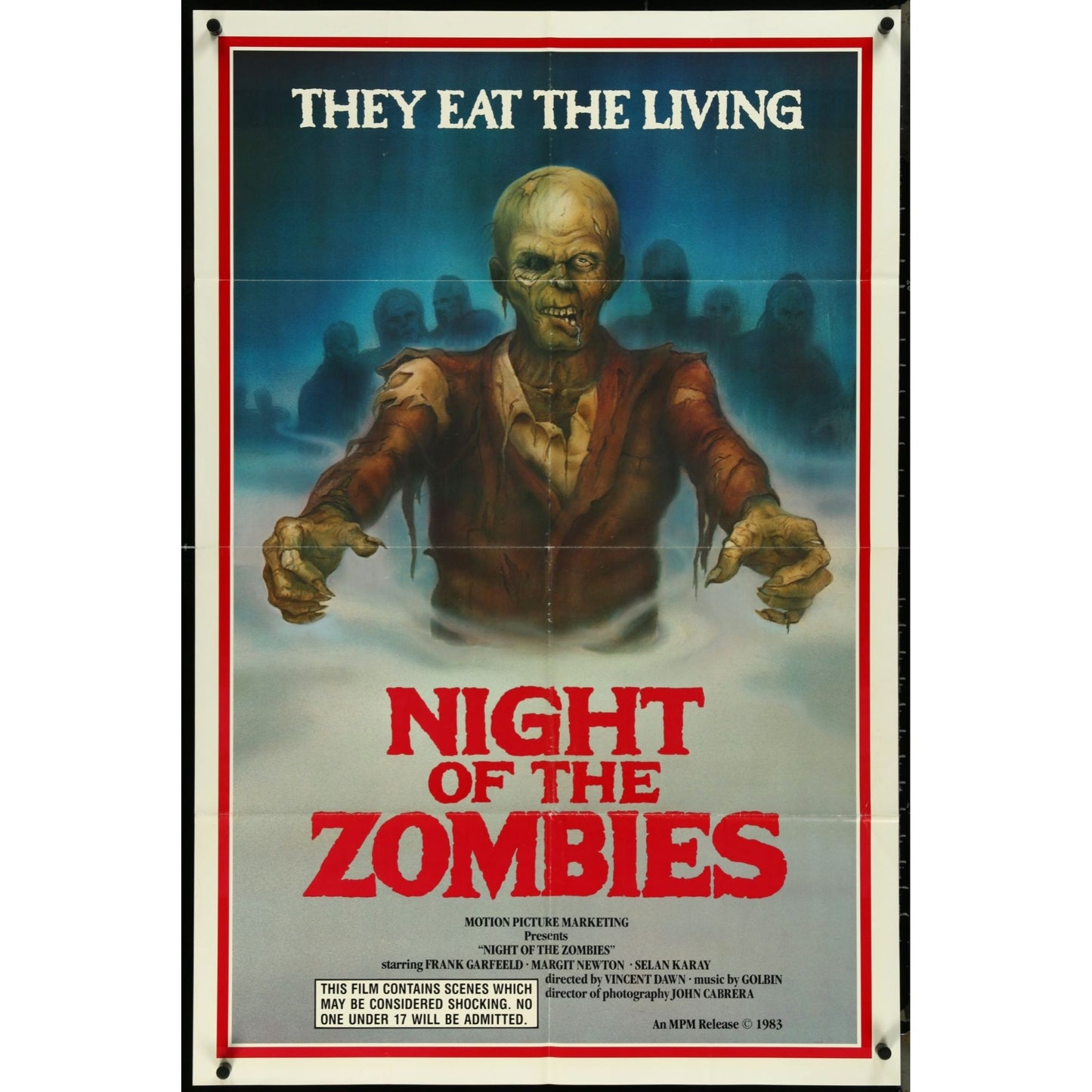 NIGHT OF THE ZOMBIES (1984) Original Movie Poster 27x41 Folded