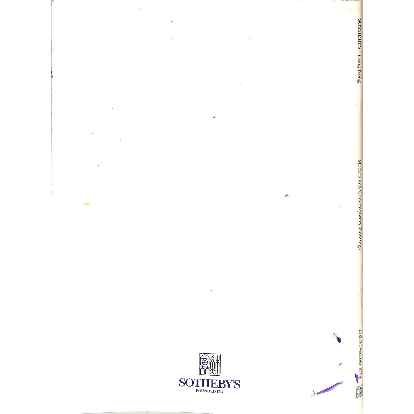 Sotheby's Modern & Contemporary Chinese Art Auction Catalog Nov 21, 1984