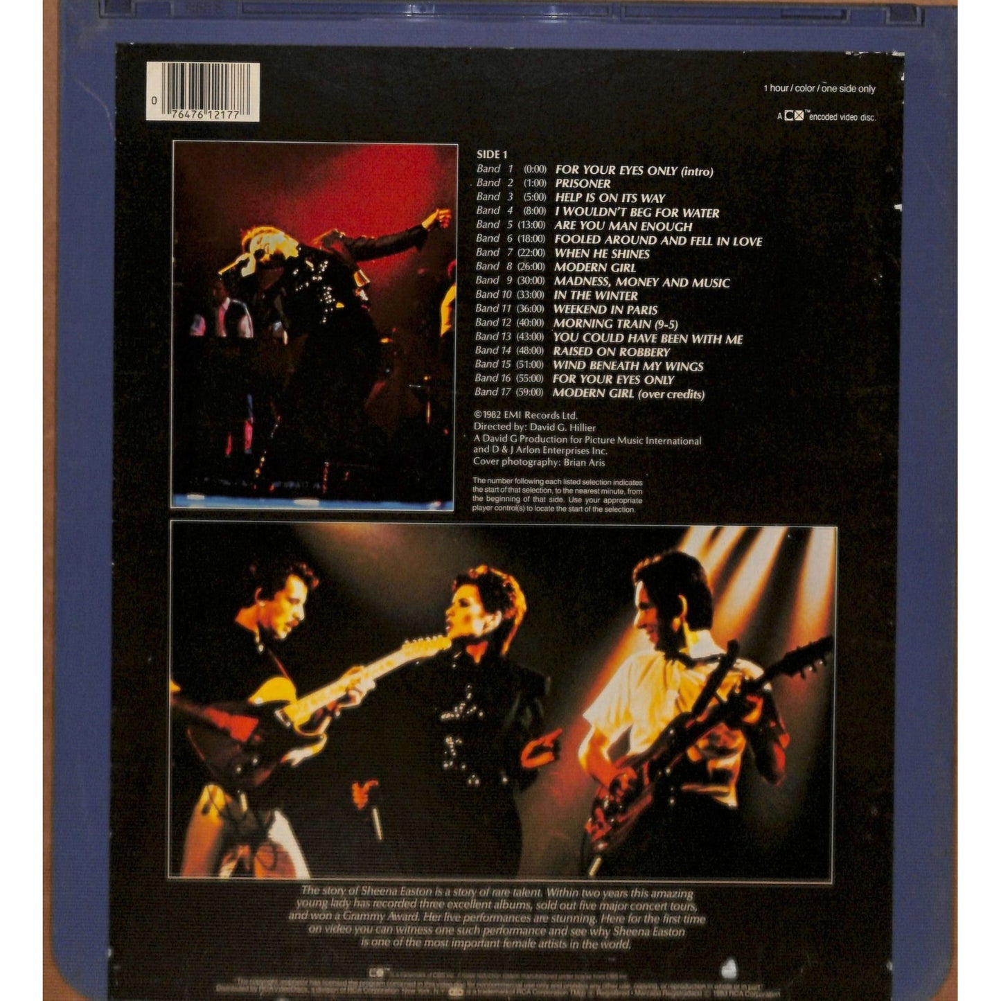 Sheena Easton-Live Palace Hollywood (1984) CED RCA SelectaVision TESTED WORKING