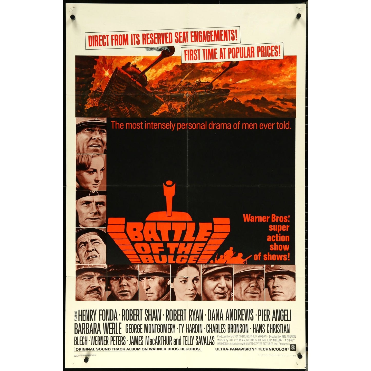 Battle of the Bulge (1965) Original Folded Movie Poster 27x41 EM4-113