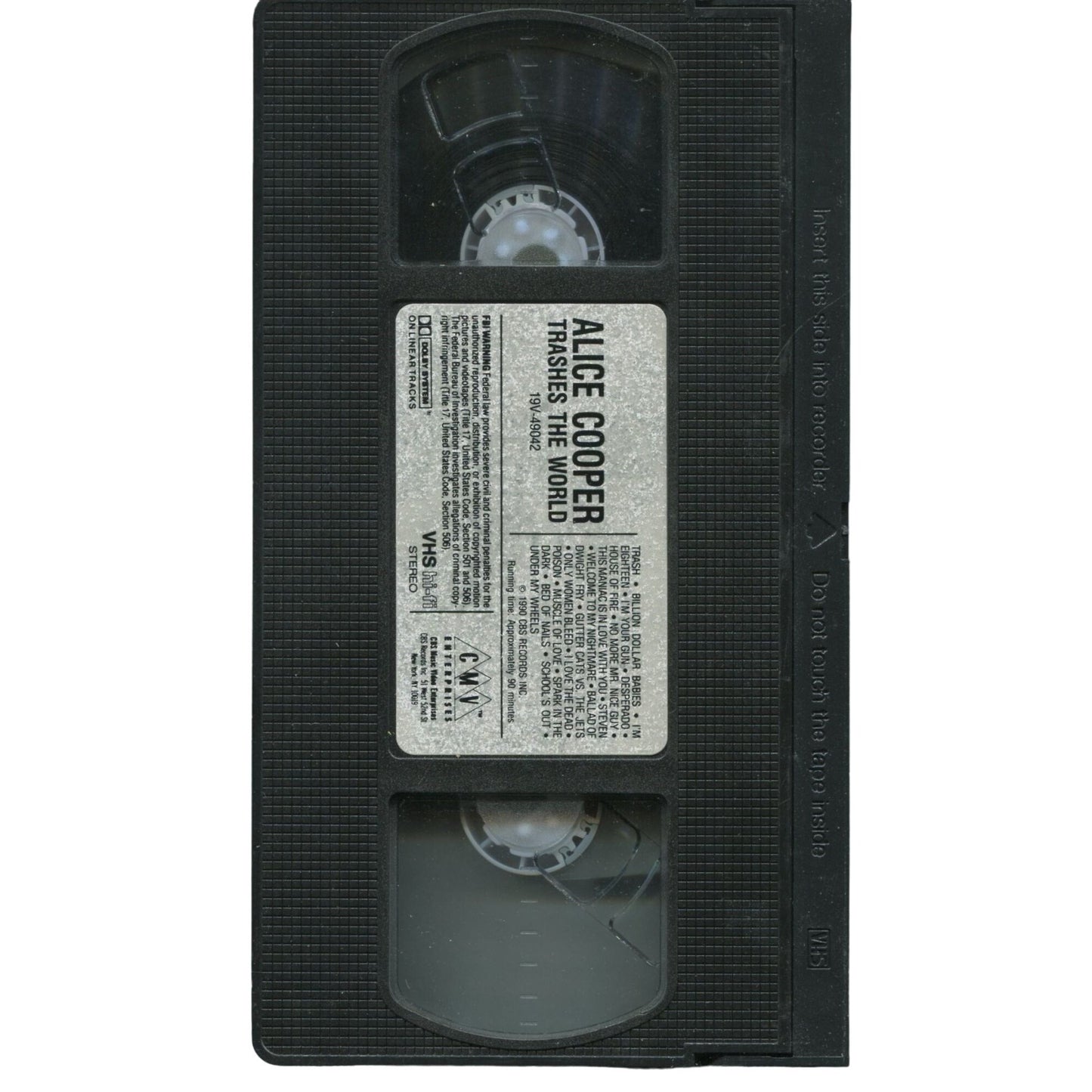 Alice Cooper Trashes the World (1990) Live Concert VHS Tape