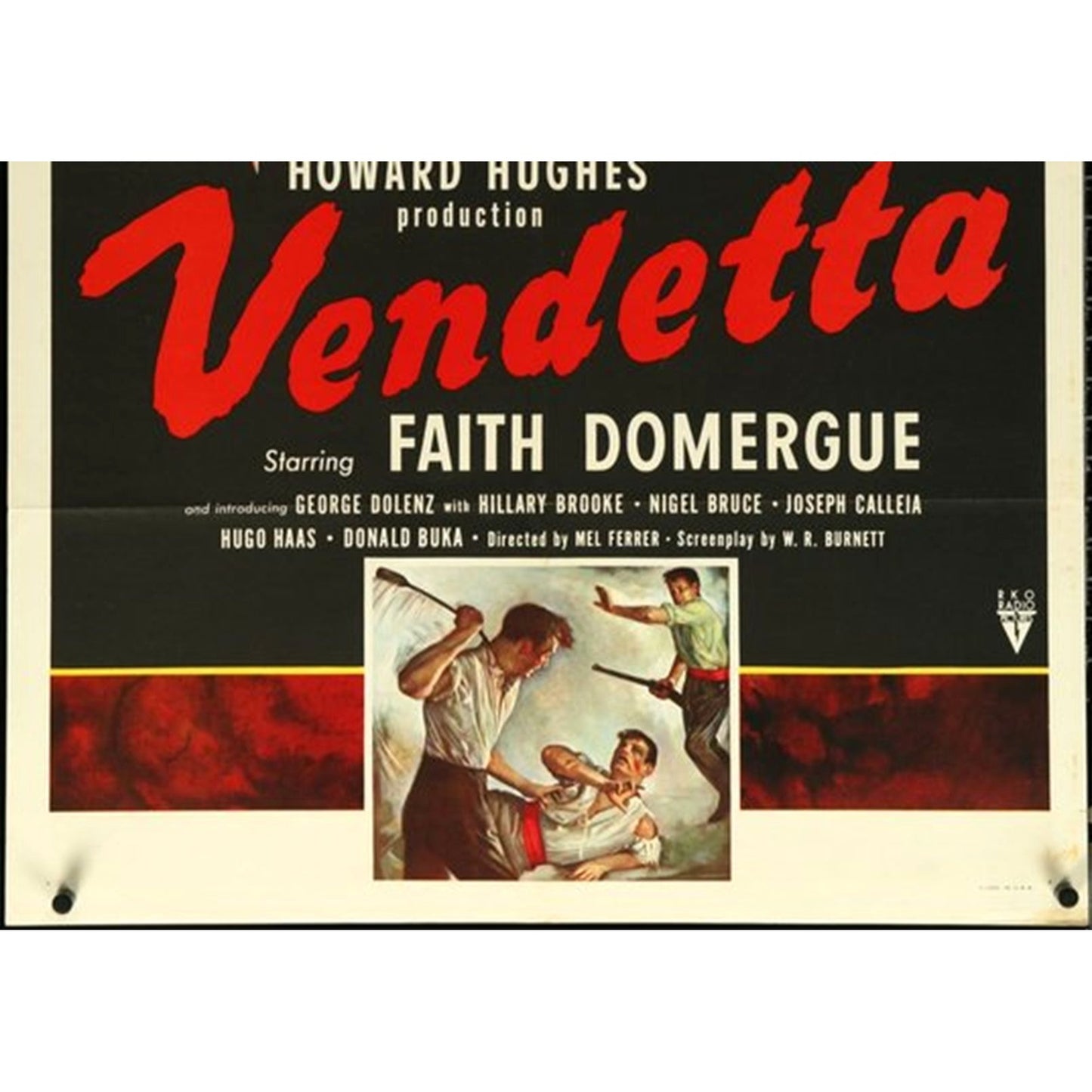 Vendetta (1950) Original One-Sheet Movie Poster 27x41 Howard Hughes Production