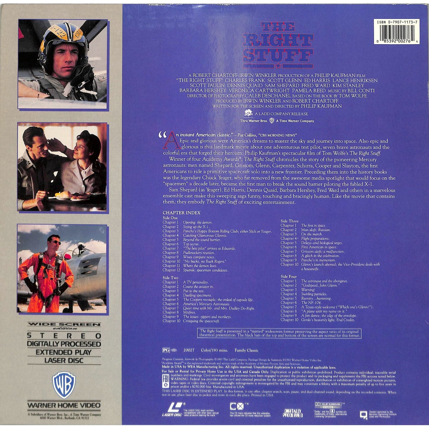The Right Stuff (1983) Laserdisc