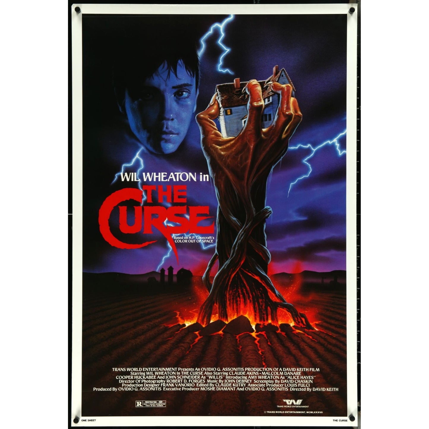 The Curse (1987) Original Rolled Movie Poster 27x40 Wil Wheaton Horror EM4-45