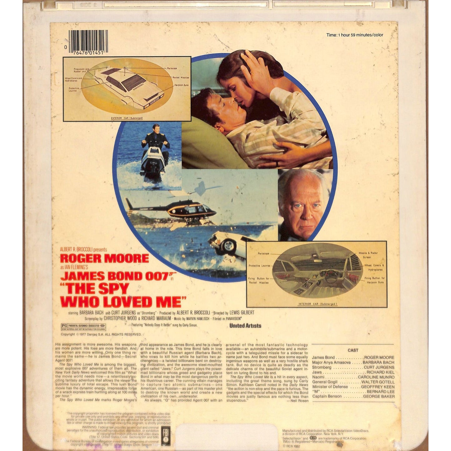 The Spy Who Loved Me (1977) Vintage CED Videodisc TESTED WORKING