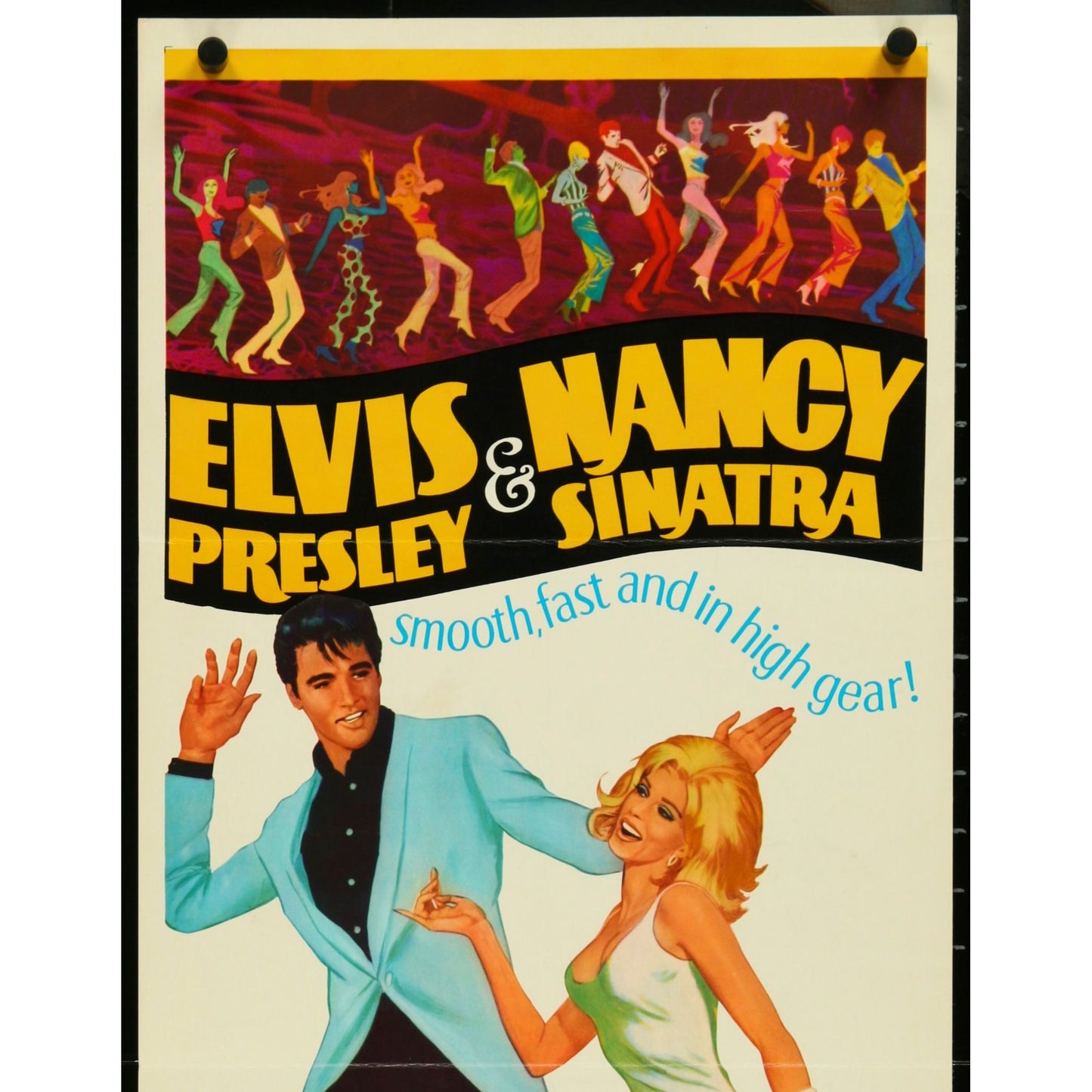 SPEEDWAY (1968) Original Insert Movie Poster 14"x36" Elvis Nancy Sinatra Classic
