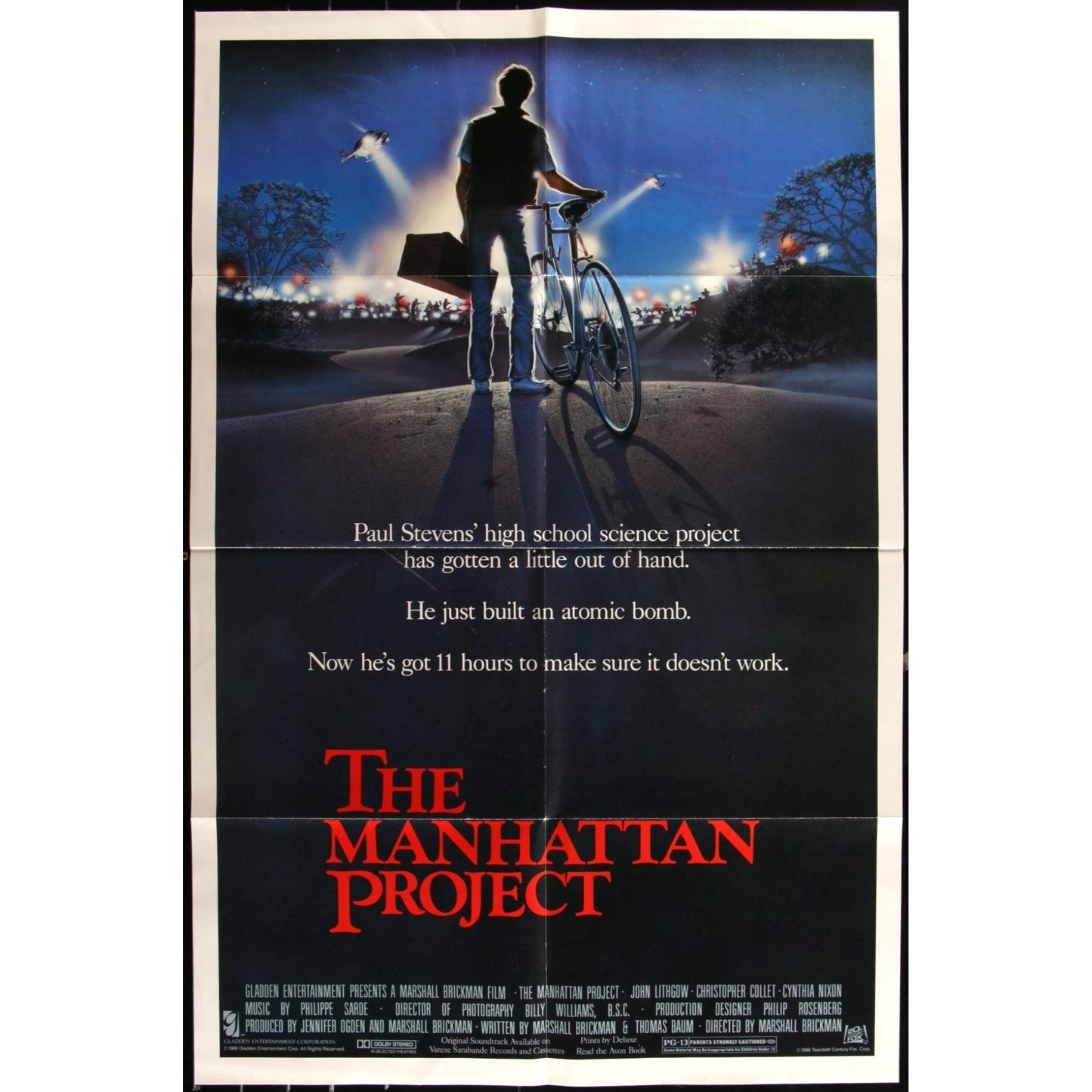 The Manhattan Project (1986) Original Movie Poster 27x41 John Lithgow EMP63