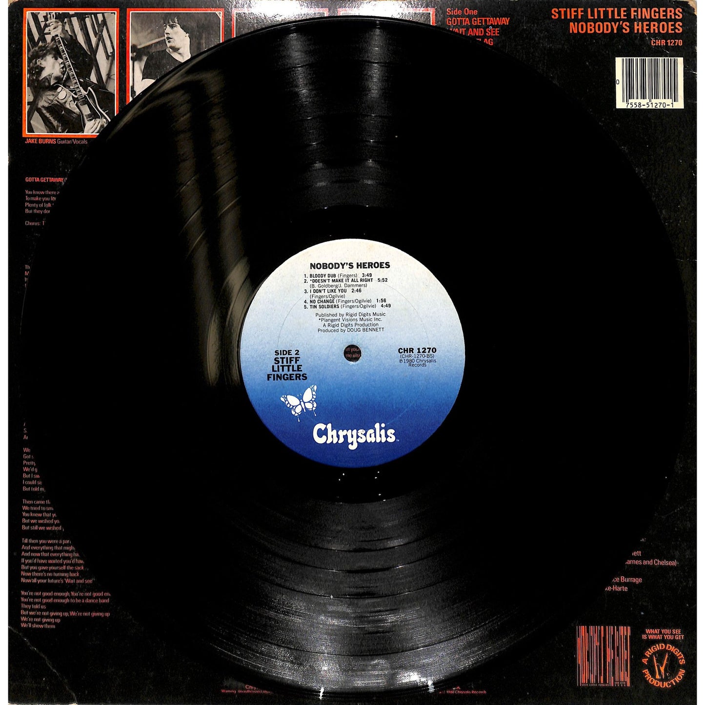 Stiff Little Fingers - Nobody's Heroes Vinyl Record CHR 1270