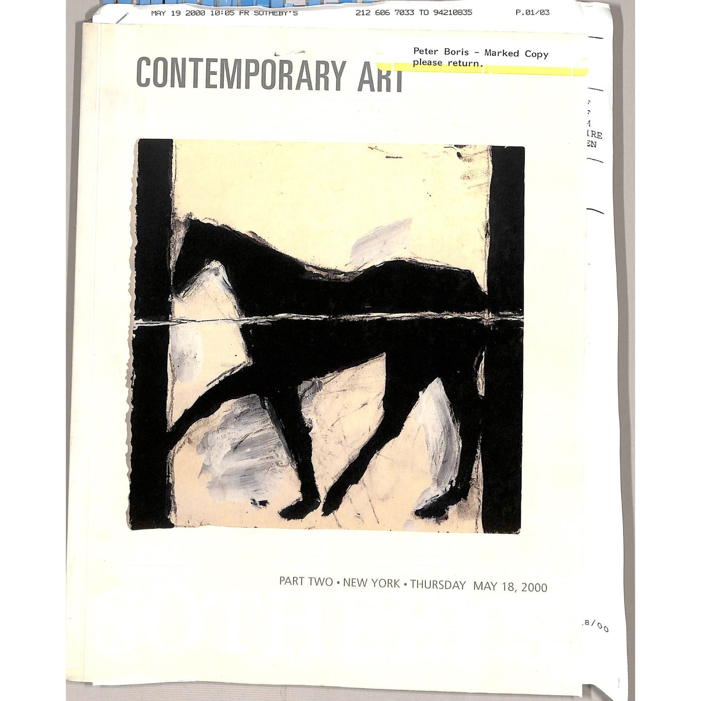 Sotheby's Contemporary Art Part 2 Auction Catalog May 18, 2000