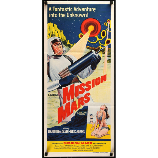 MISSION MARS 1968 An Original Theatrical Folded Movie Poster 13 1/2" x 30"