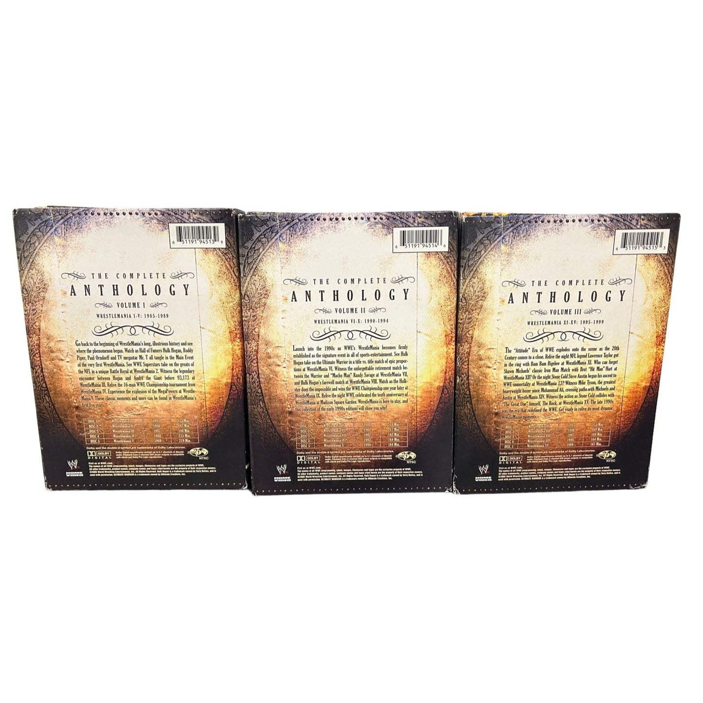 WWE Wrestlemania Complete Anthology Volume I-III 1985-1999 DVD Sets