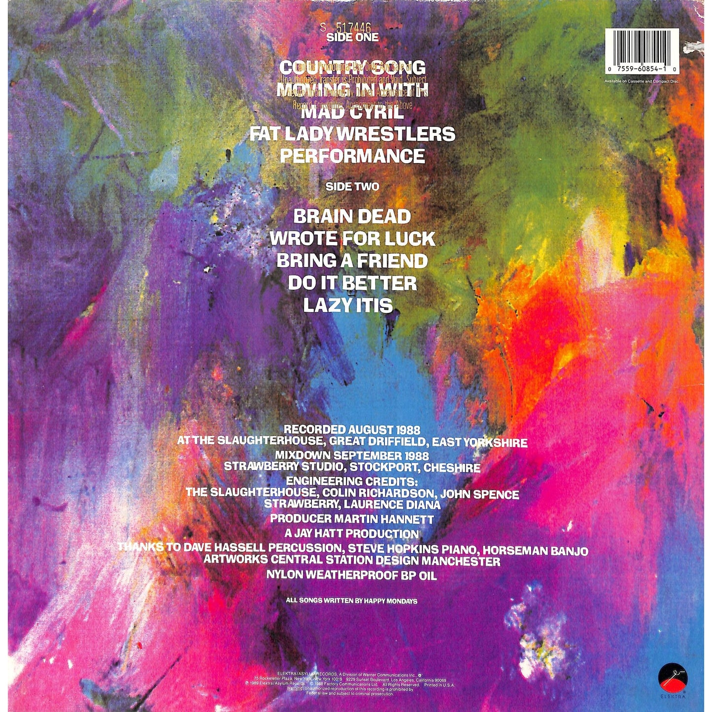 Happy Mondays - Bummed Promo Vinyl Record 9 60854-1