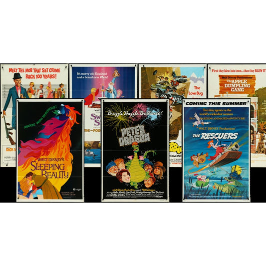 LOT OF 16 WALT DISNEY Orig. Movie Posters 60s-70s Animated & Live Action EM2A2