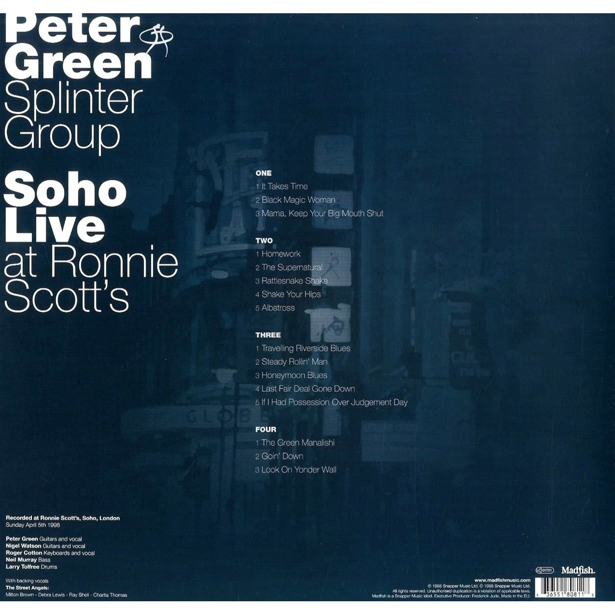 Soho Live - At Ronnie Scotts - Peter Green Splinter Group Double Vinyl