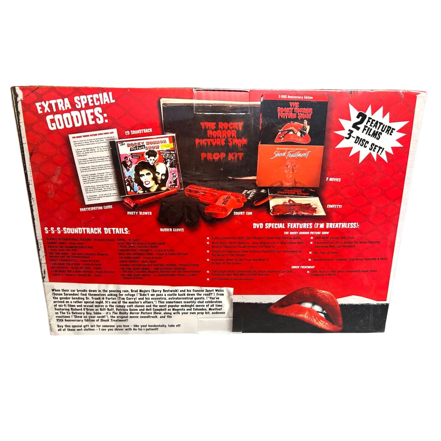 The Rocky Horror Picture Show Giftset Prop Kit 2 DVDs & CD 25th Anniversary