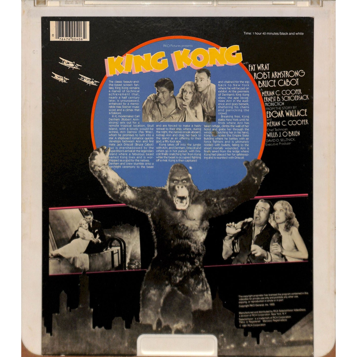 King Kong (1933) CED RCA SelectaVision TESTED WORKING