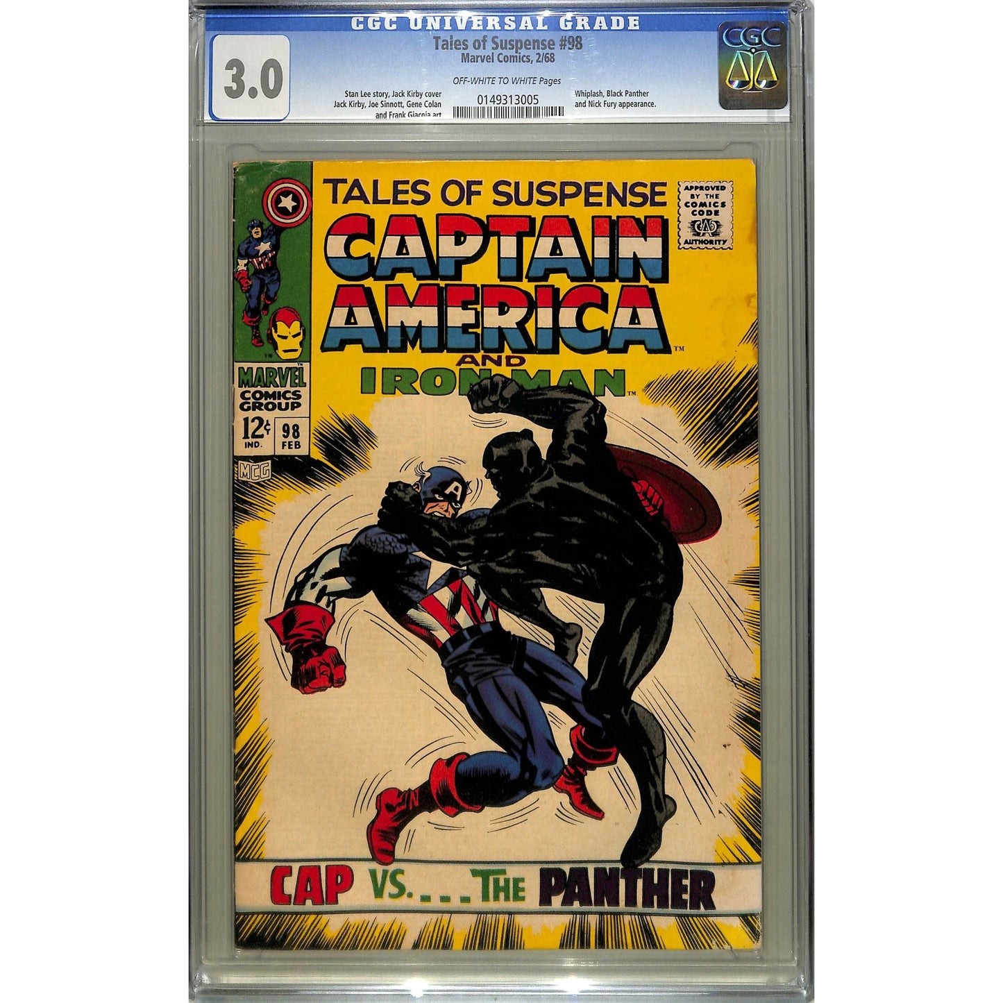 Tales of Suspense #98 CGC 3.0 OW-W