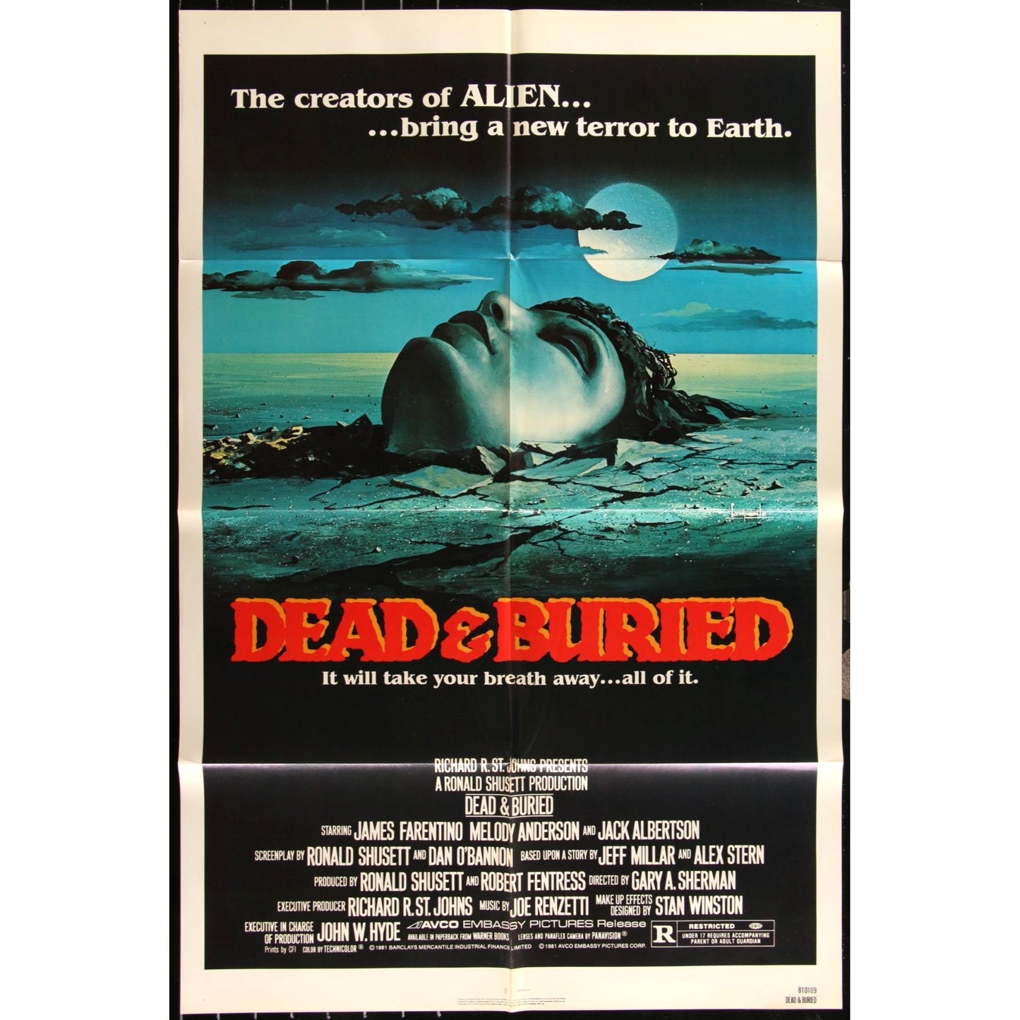 Dead & Buried (1981) Original Movie Poster Folded 27x41