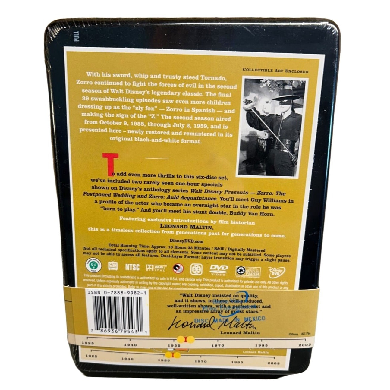 Walt Disney Treasures Zorro Season 2 DVD BRAND NEW SEALED collectible tin case