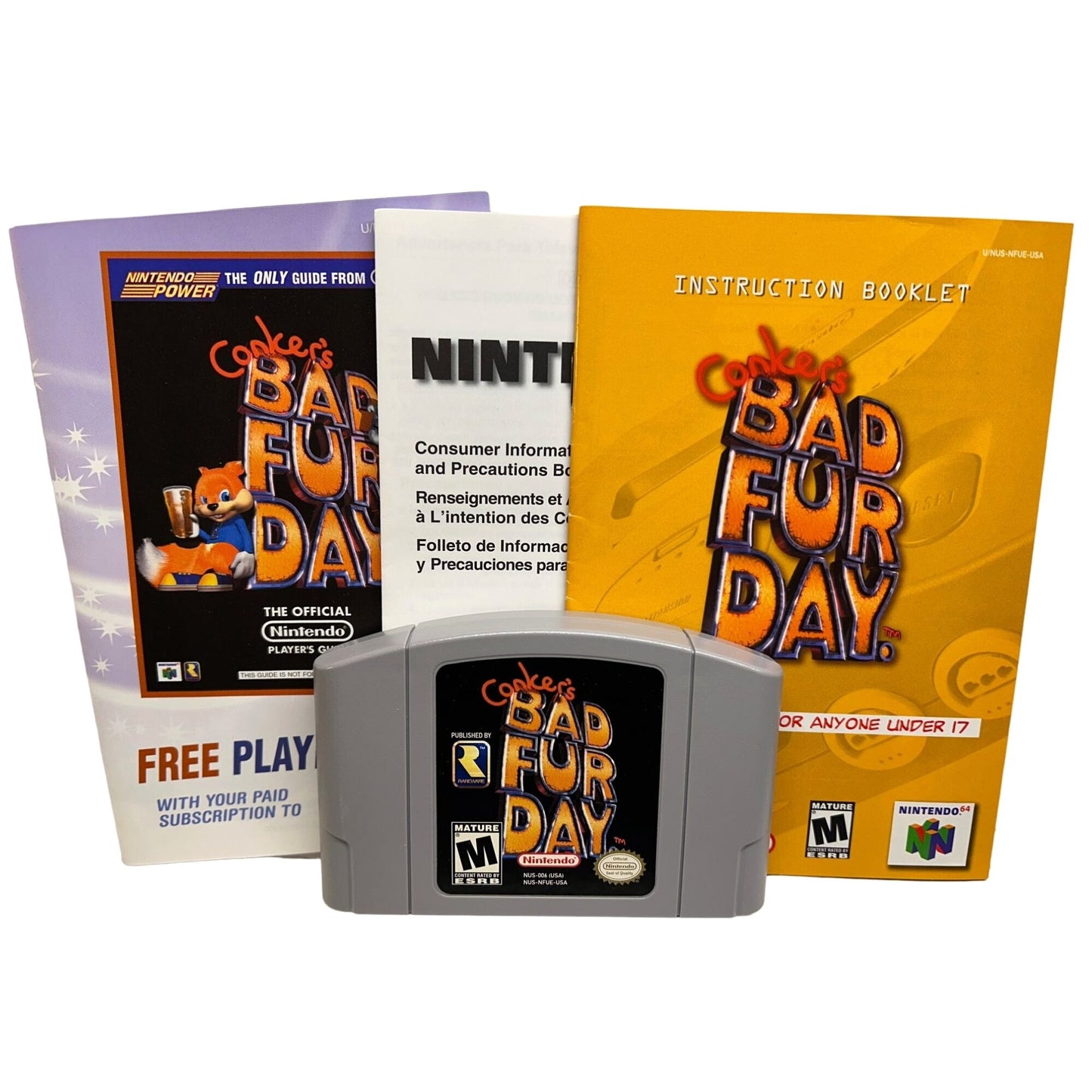 Conker's Bad Fur Day (Nintendo 64) Box Manual Complete CIB N64 TESTED WORKING