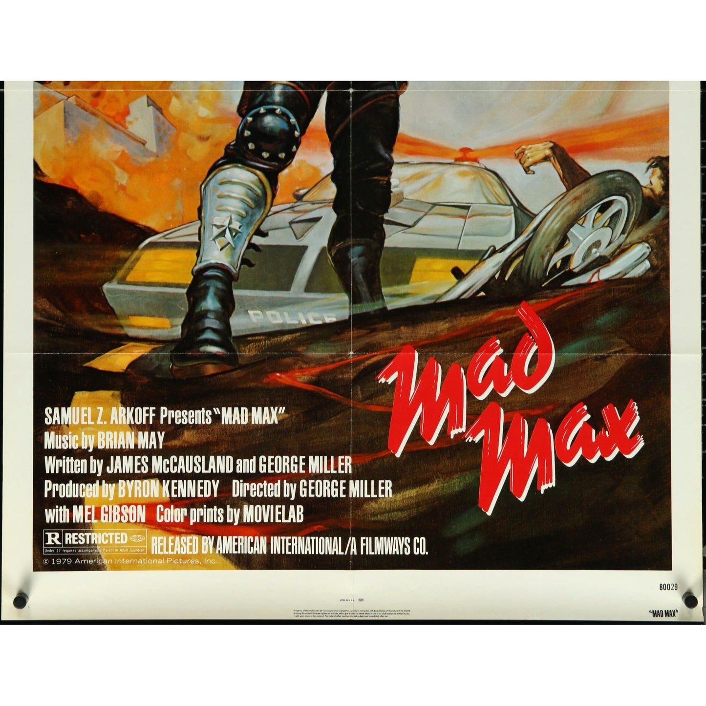 Mad Max (1983 Re-Release) Theatrical Folded One-Sheet Movie Poster Mel Gibson