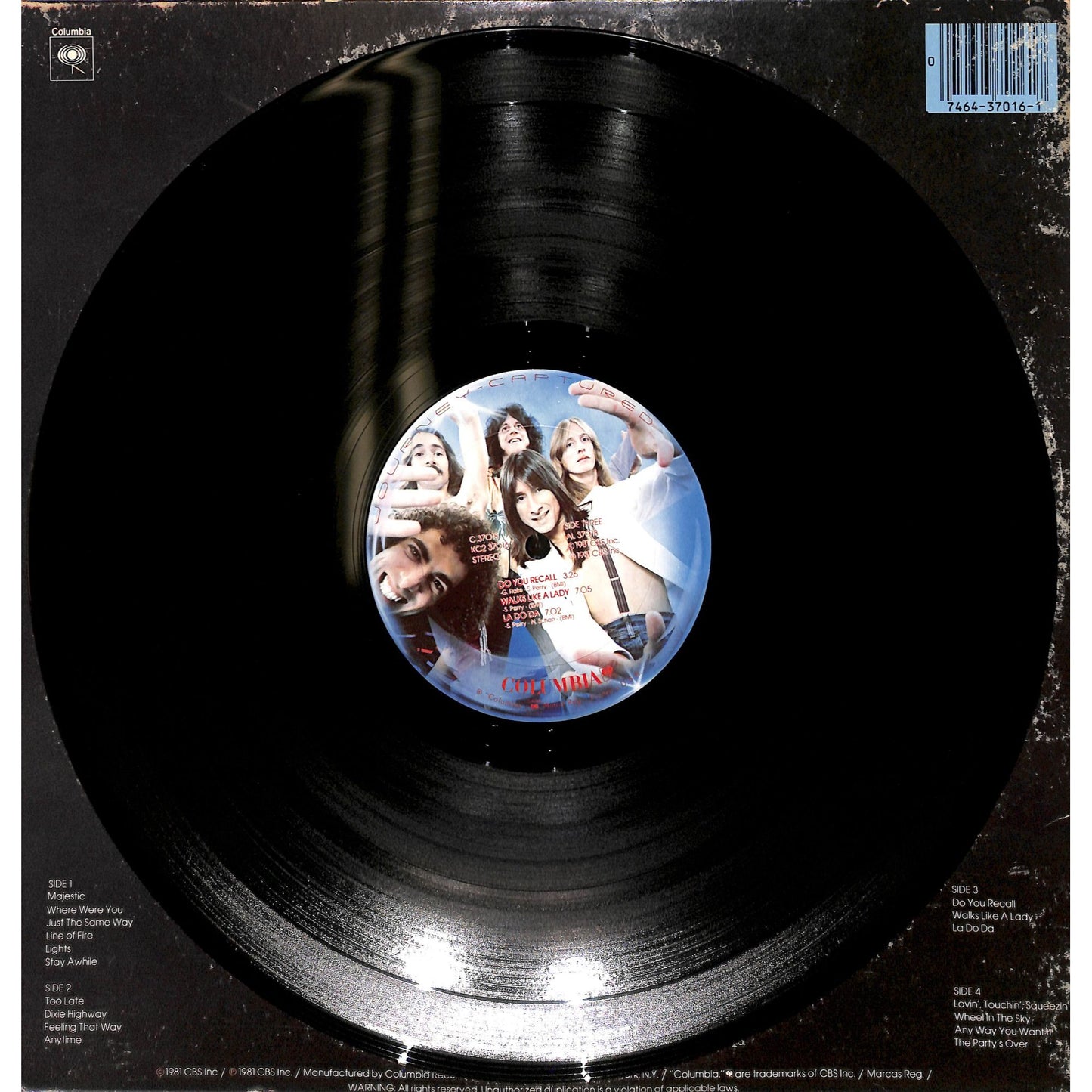 Journey - Captured 2LP Vinyl Record KC2 37016