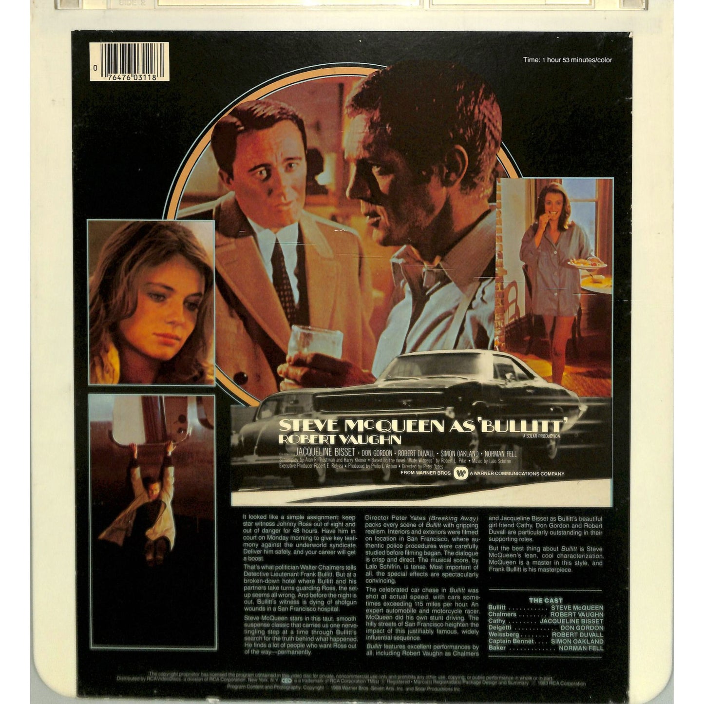 Bullitt (1968) Vintage CED Videodisc