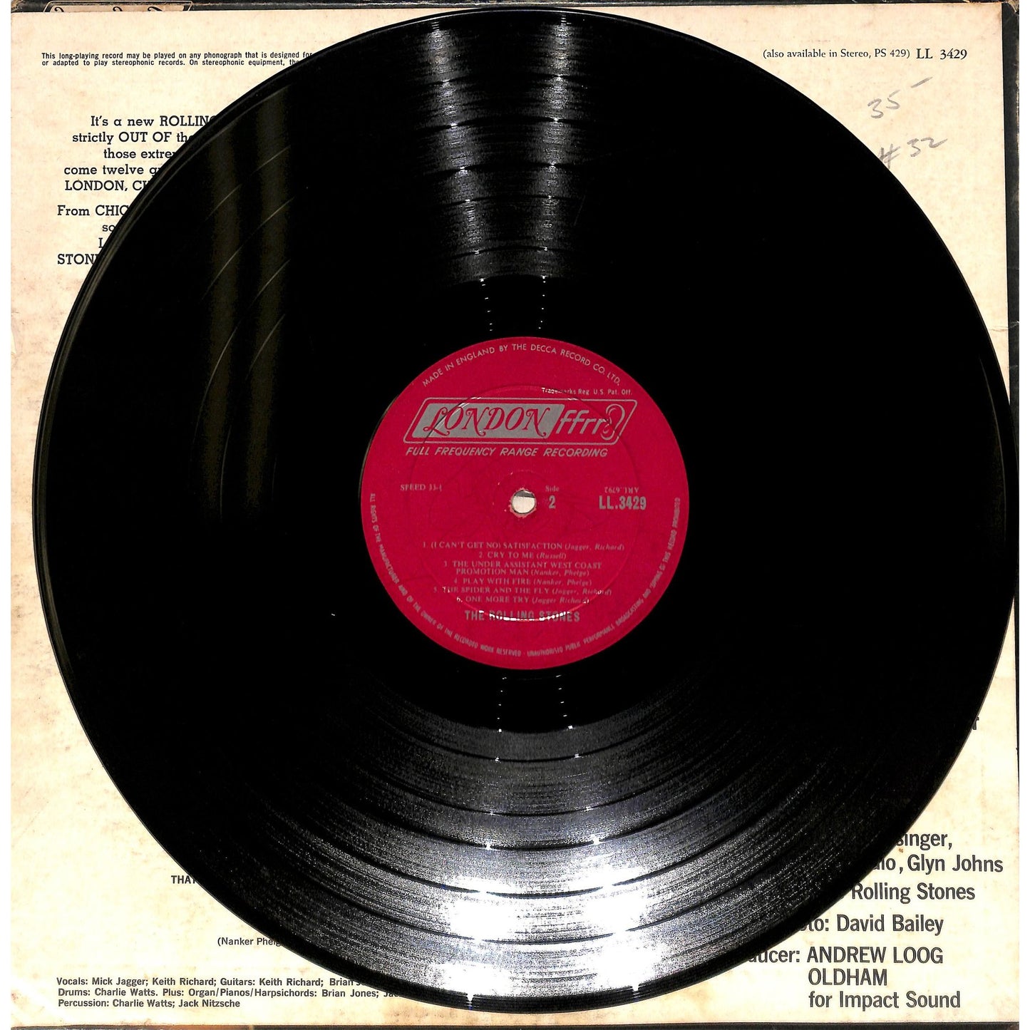 The Rolling Stones - Out of Our Heads Vinyl Record LL 3429