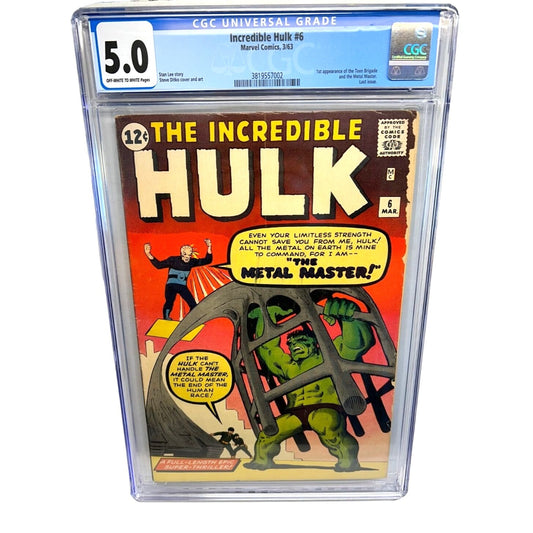 The Incredible Hulk #6 (1963) CGC 5.0 1st Appearance Teen Brigade & Metal Master