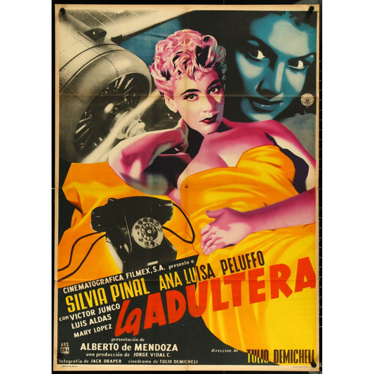 LA ADULTERA (1956) An Original Folded Mexican Movie Poster 27" x 37 1/4"