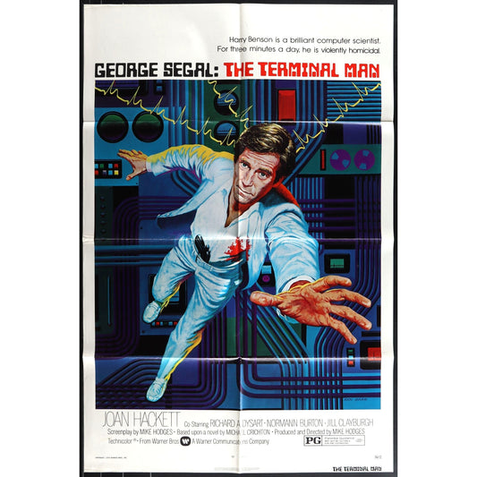 The Terminal Man (1974) Original Folded Movie Poster 27x41 VG Cond EM4-80