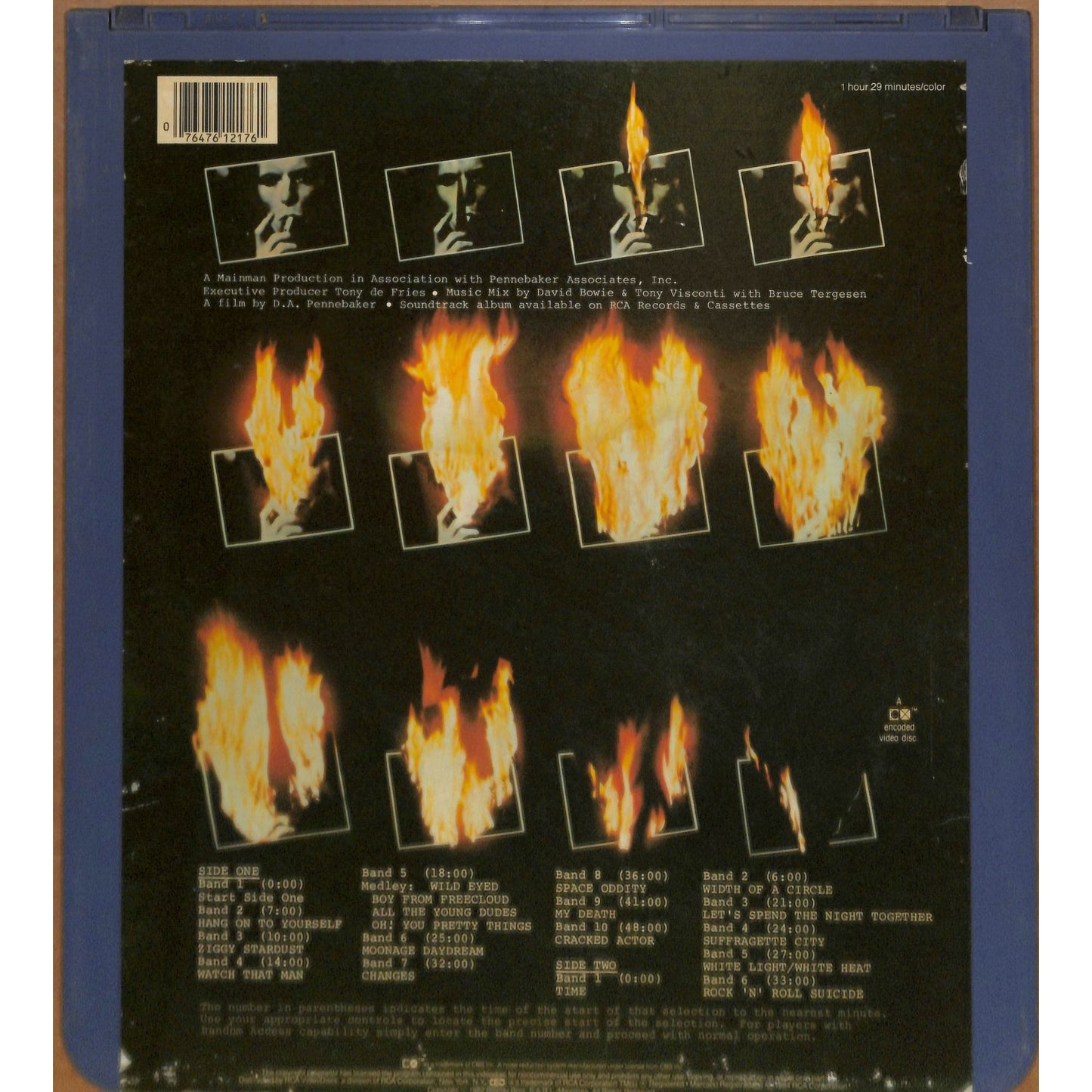 Ziggy Stardust and the Spiders from Mars (1982) CED Videodisc TESTED WORKING