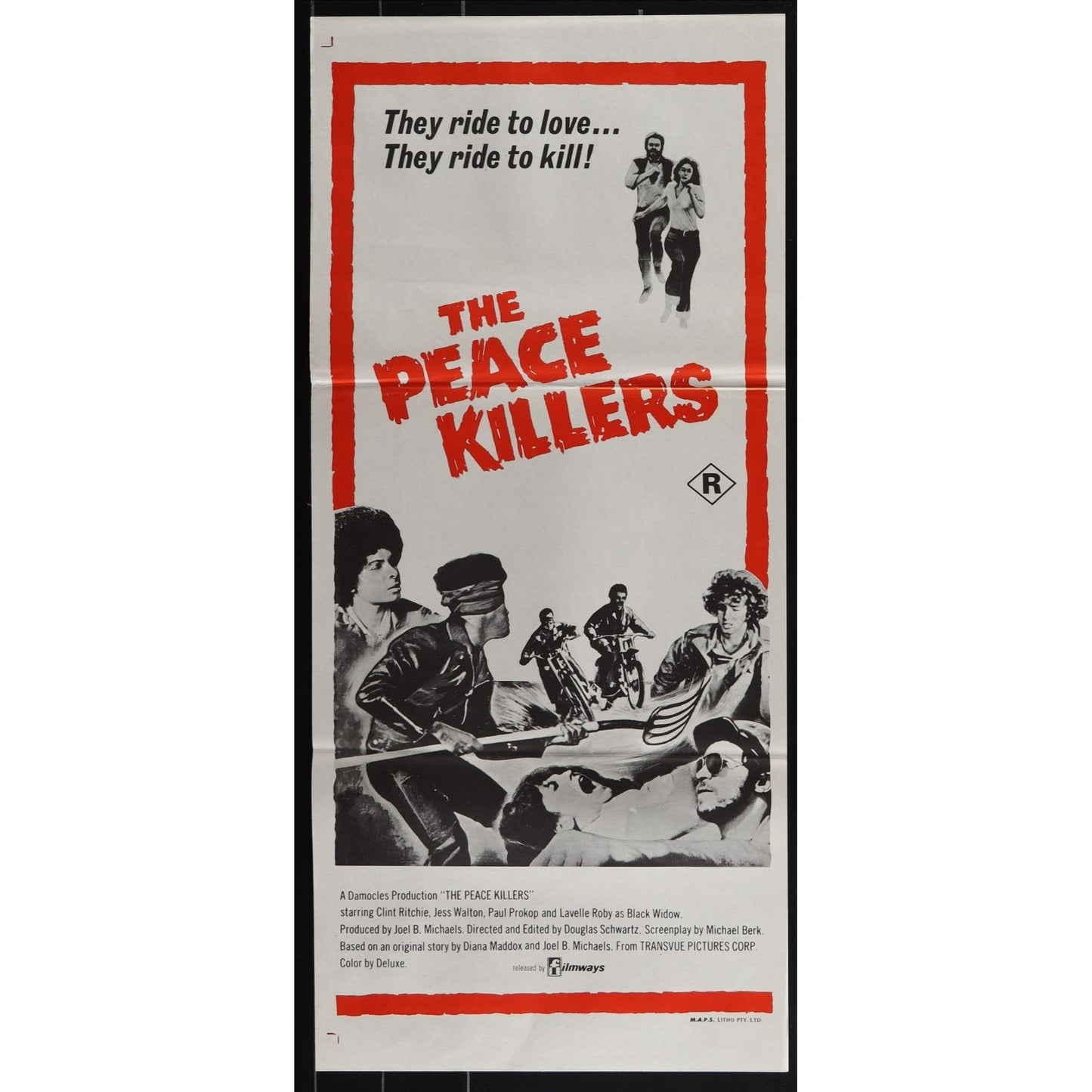 The Peace Killers (1971) Original Australian Daybill Poster 13x30