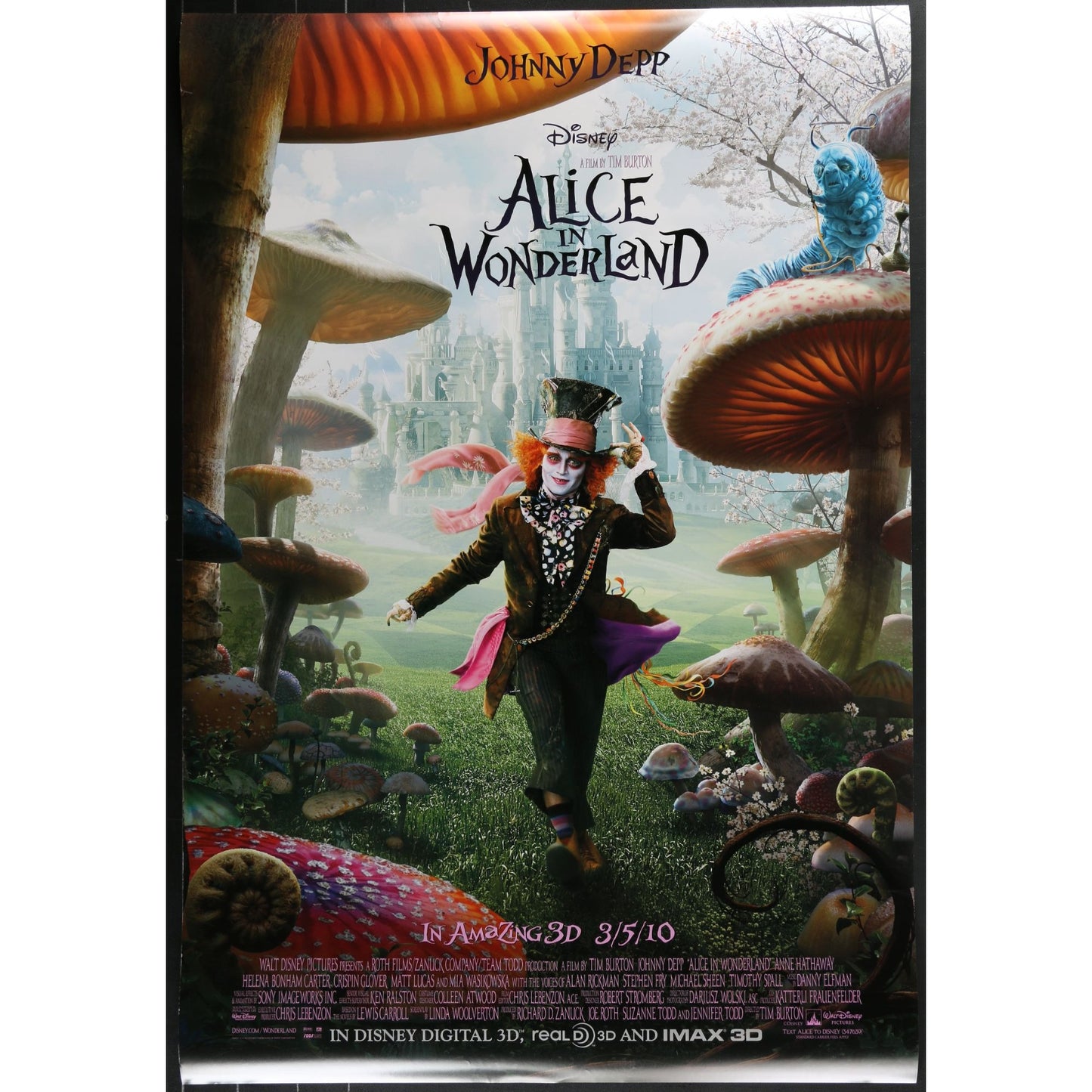 Alice in Wonderland (2010) Original DS Movie Poster Mad Hatter 27x40