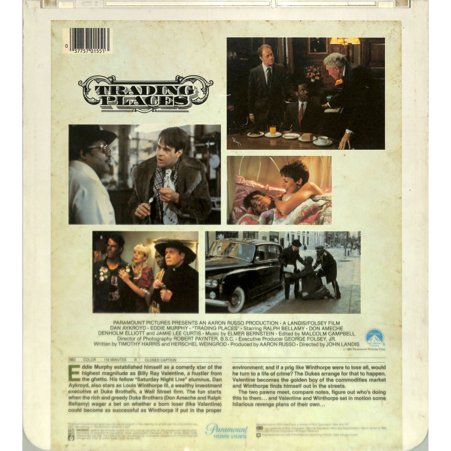 Trading Places (1983) Vintage CED Videodisc TESTED WORKING