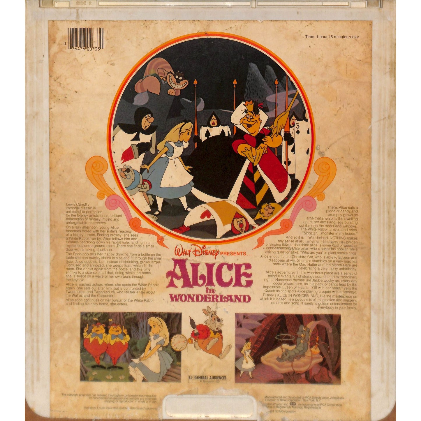 Alice In Wonderland (1983) CED RCA SelectaVision TESTED WORKING