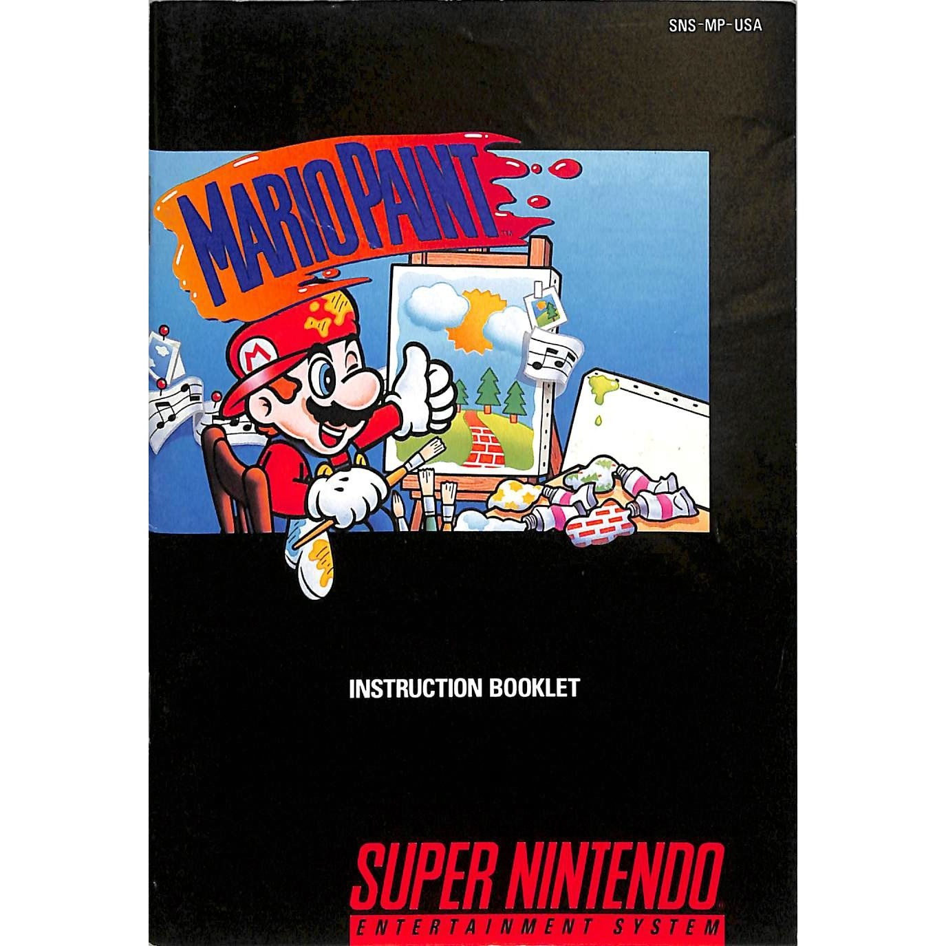 Mario Paint (1992) Nintendo SNES Cartridge + Manual