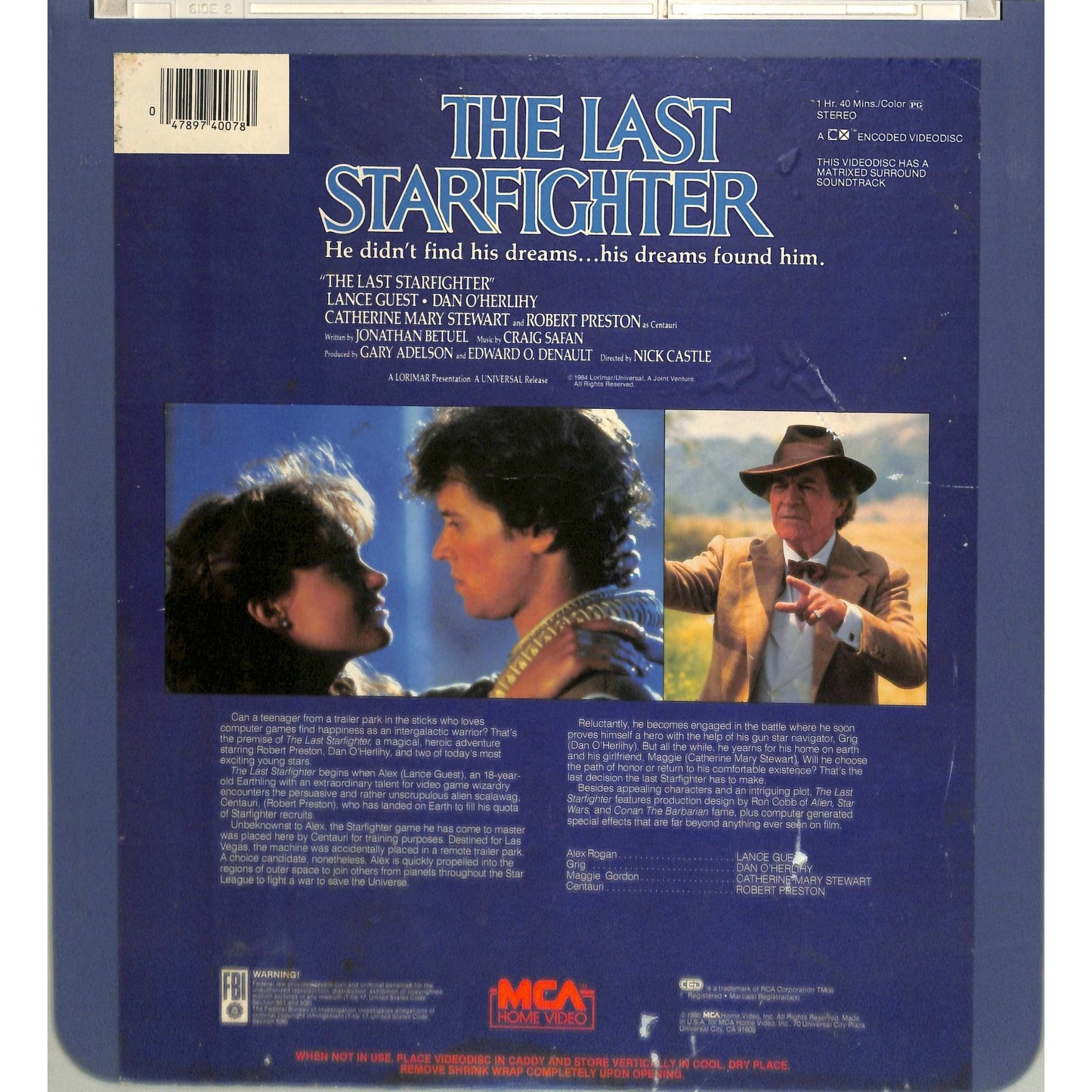 The Last Starfighter (1984) Vintage CED Videodisc