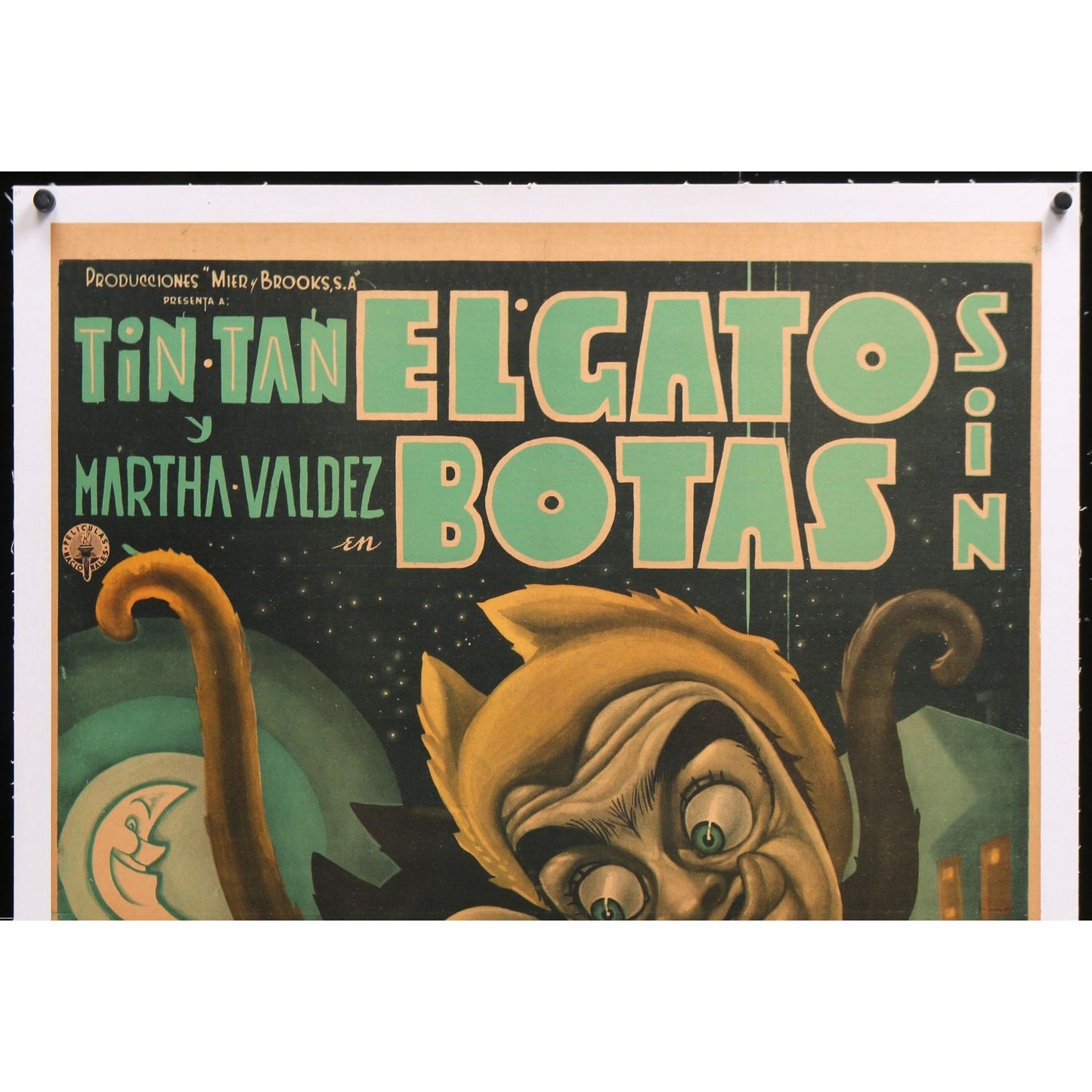 EL GATO SIN BOTAS (1957) Original Linenbacked Mexican Movie Poster 27"x37"
