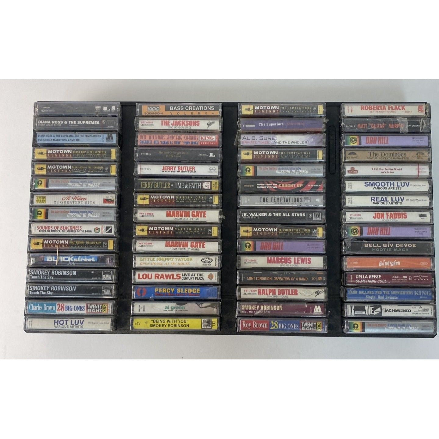 60 BRAND NEW SEALED VINTAGE CASSETTE TAPES + SHELF
