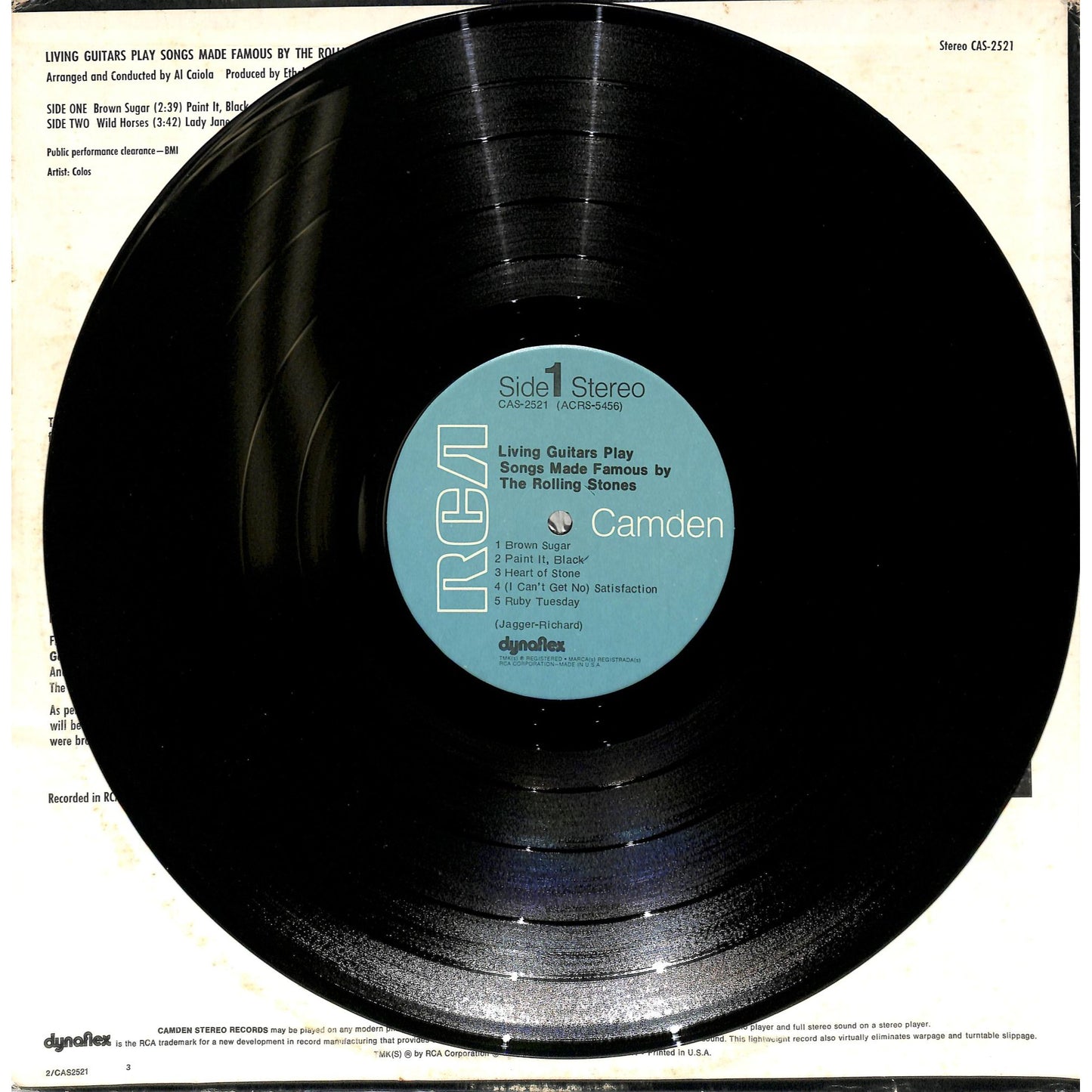 Living Guitars Play Songs Made Famous By The Rolling Stones - Vinyl Record CAS 2521