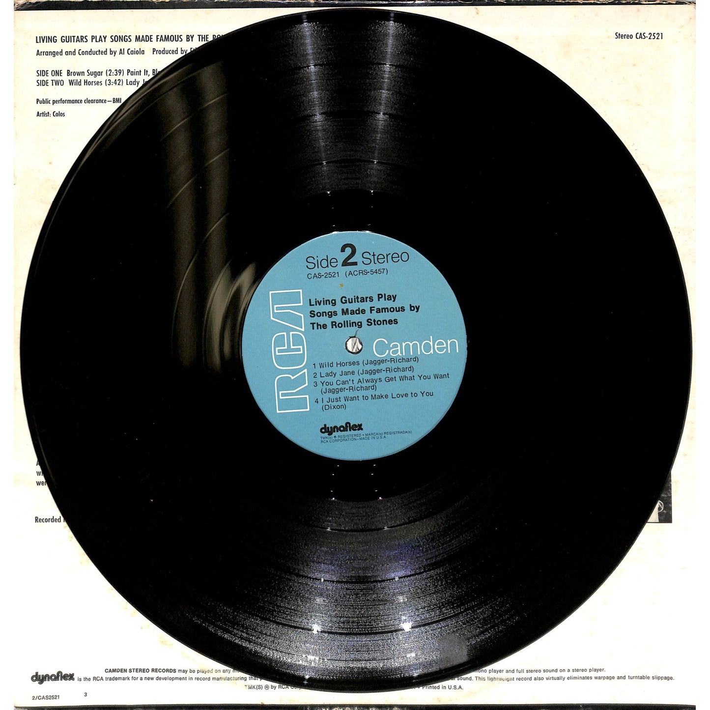 Living Guitars Play Songs Made Famous By The Rolling Stones - Vinyl Record CAS 2521