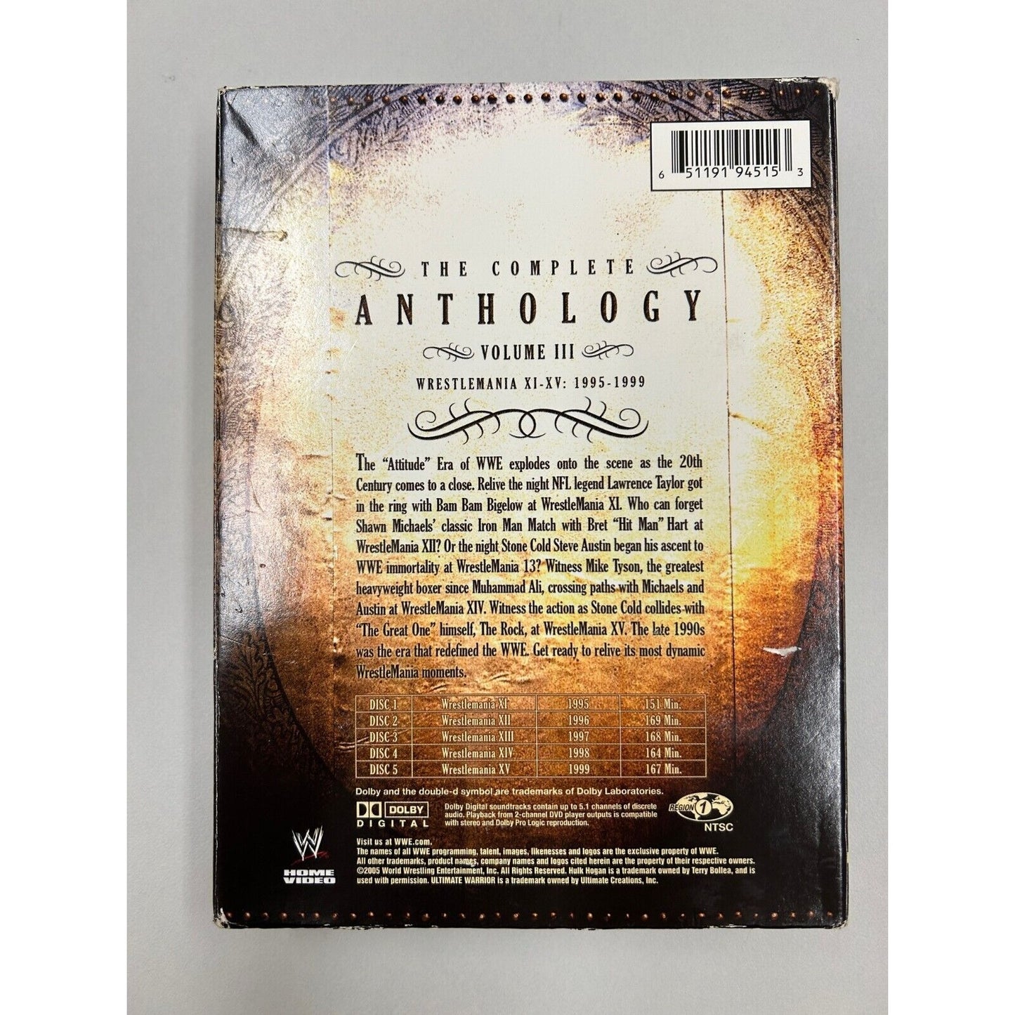 WWE - Wrestlemania Anthology: Vol. 3 (DVD, 2005, 5-Disc Set)