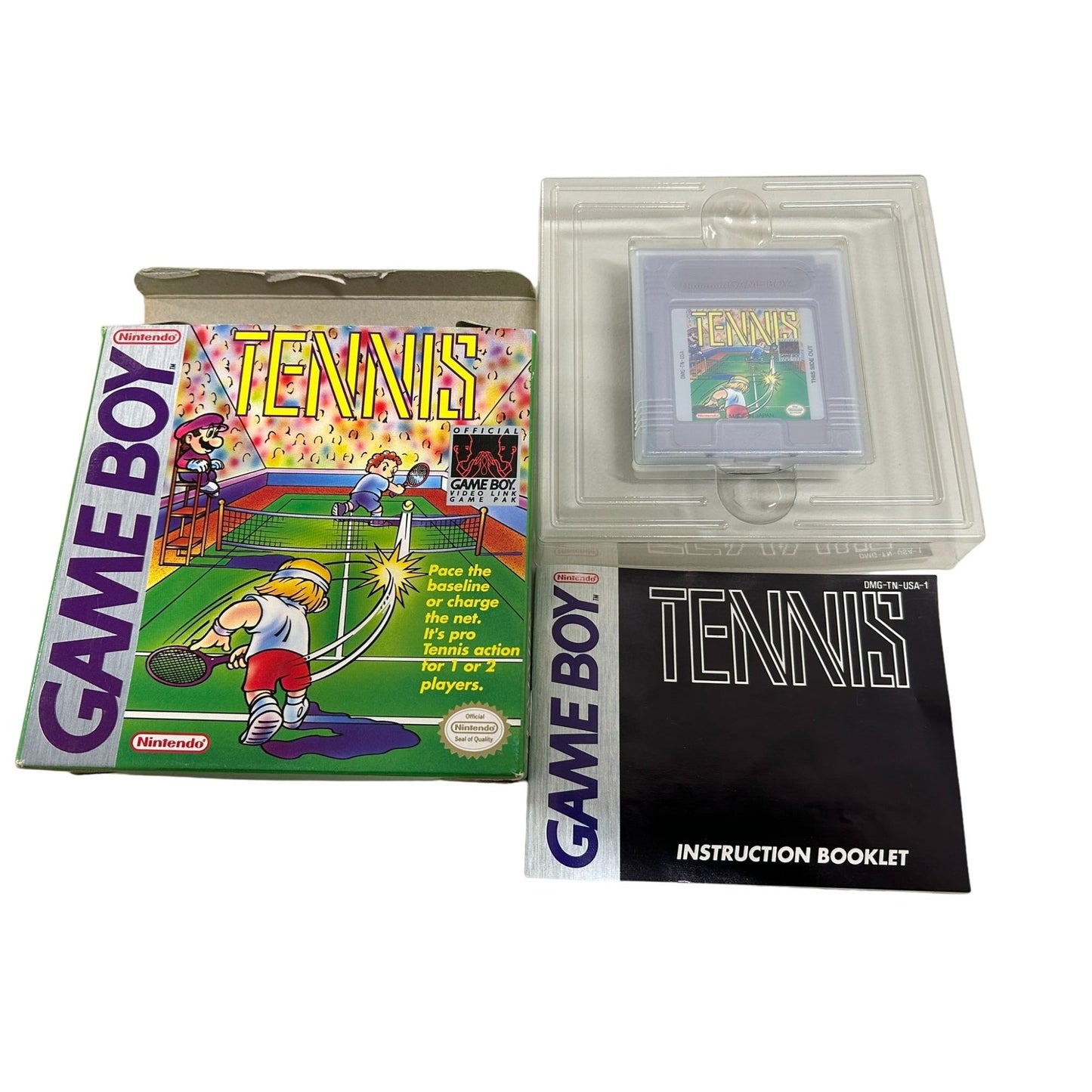 Gameboy Tennis (Nintendo, 1989) Green background, complete with game and manual