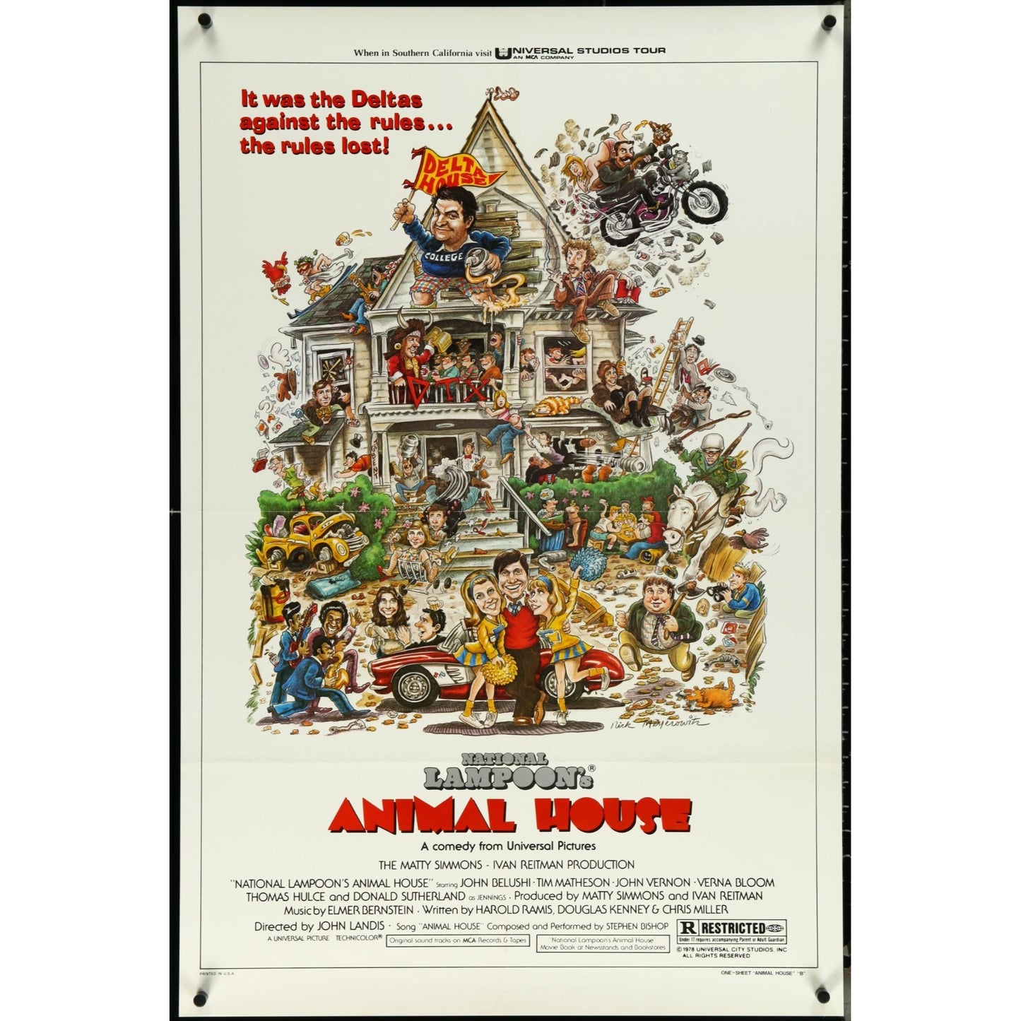 Animal House (1978) Original Movie Poster 27x41 Style B One-Sheet VG Cond
