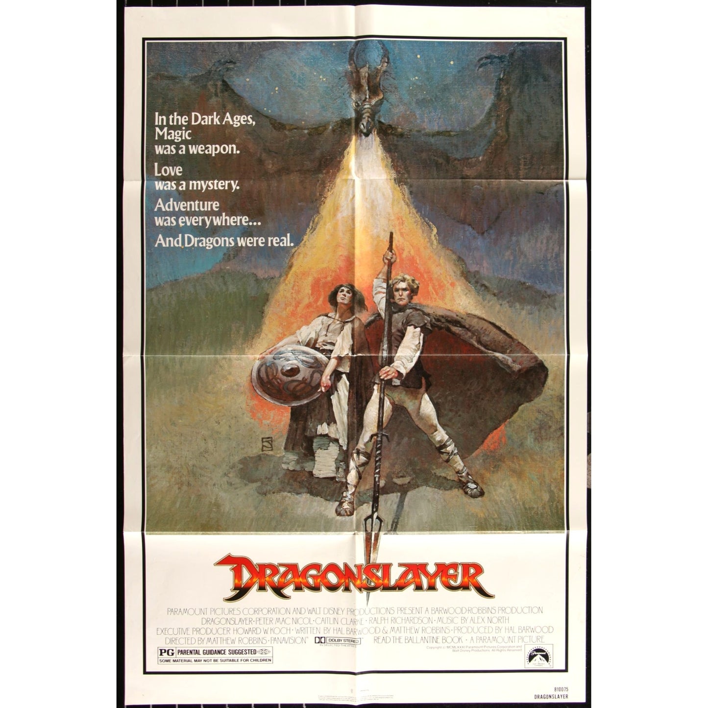 Dragonslayer (1981) Original Movie Poster 27x41 Peter MacNicol Fantasy EM4-9