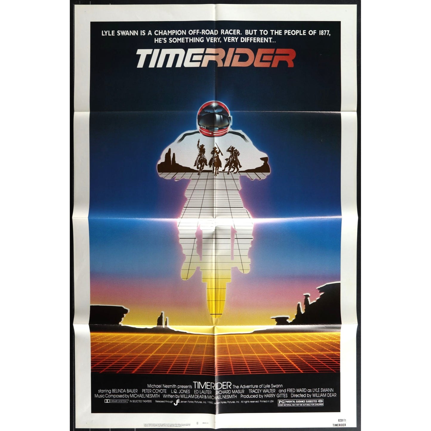 Timerider (1982) Original Movie Poster Folded 27x41 Fred Ward Time Travel EM4-88
