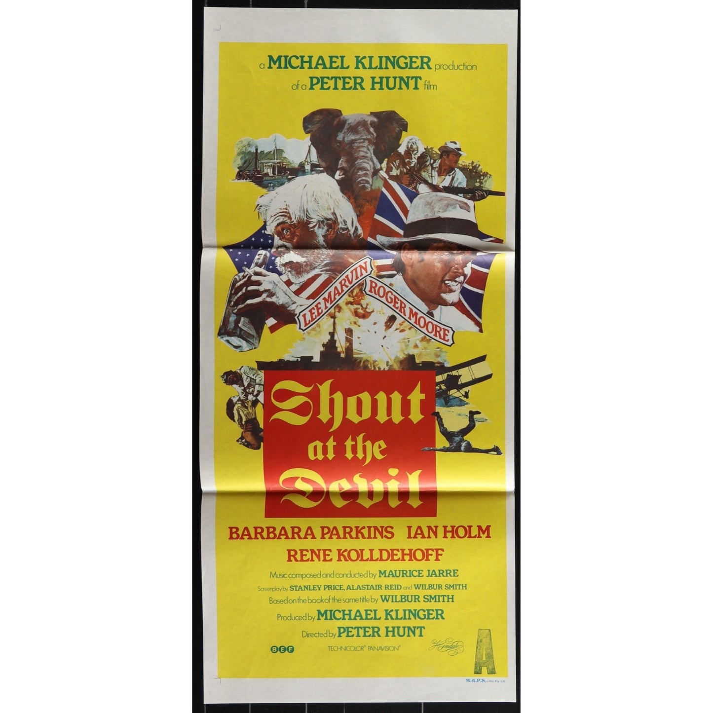 Shout at the Devil (1976) Original Australian Daybill Movie Poster Folded 13x30